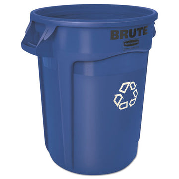 Rubbermaid® Commercial Brute Recycling Container, Round, 32 Gal, Blue freeshipping - TVN Wholesale